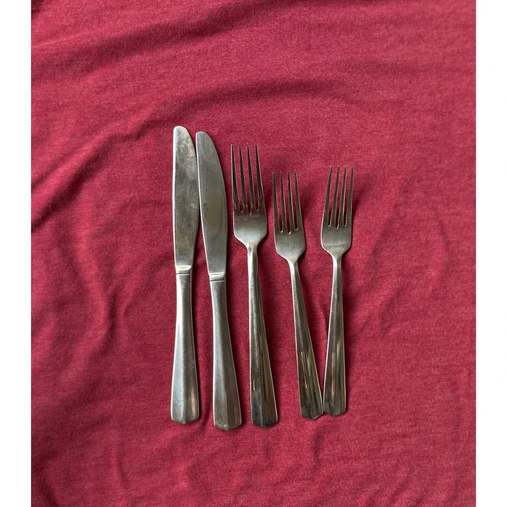 Studio Q Stainless Steel Flatware Set 5 Piece Knives and Forks Silverware